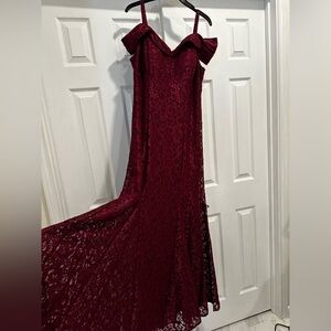 R&M Richards Prom Dress Burgundy Red
